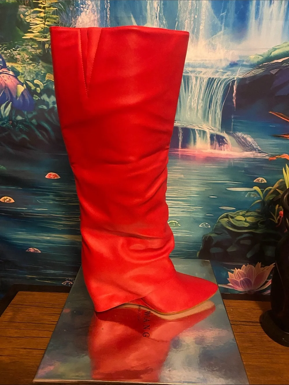 Azalea Wang Risna Red Buckle Boots – Size 8.5